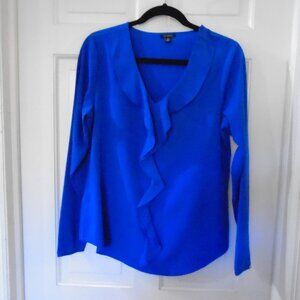 Woman's Ann Taylor Blue Long Sleeve Top Size M